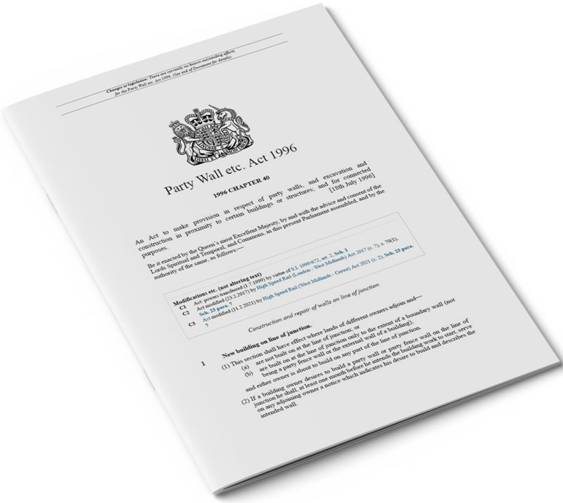 Party Wall Award document — a legally binding determination setting out the permitted scope of building works near a shared wall or boundary