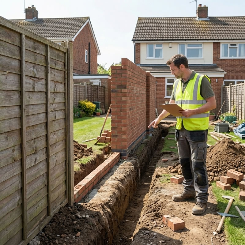 Party wall surveyor conducting a condition schedule inspection — photographing walls and ceilings of adjoining property before construction begins