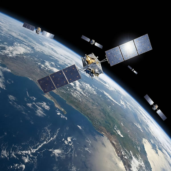 Early GPS satellite NAVSTAR Block I launched by the US Air Force in February 1978 — first satellite of the GPS constellation