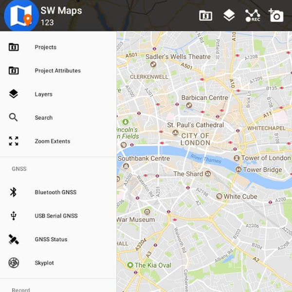 Surveyor using SW Maps on a phone with BoundaryFinder GPX boundary points loaded — navigating to a registered general boundary corner in the field